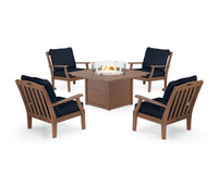 Thumbnail for Trex Yacht Club 5-Piece Deep Seating Set with Square Fire Pit Table