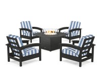 Thumbnail for Trex Rockport 5-Piece Deep Seating Set with Yacht Club Fire Pit Table