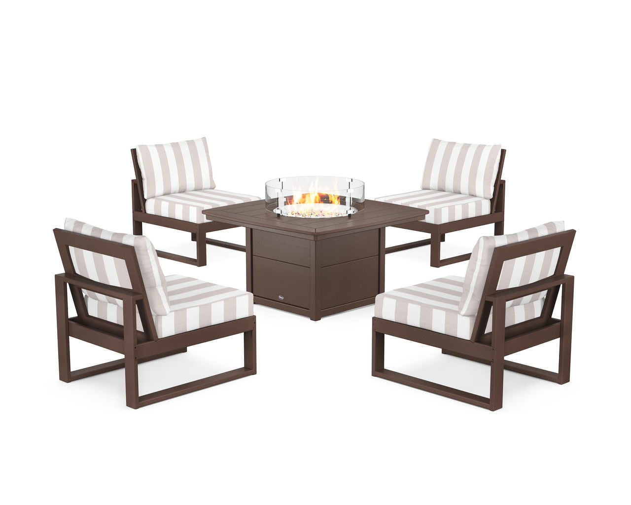 Trex Eastport Modular 5-Piece Deep Seating Set with Yacht Club Fire Pit Table