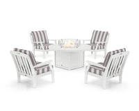 Thumbnail for Trex Yacht Club 5-Piece Deep Seating Set with Round Fire Pit Table