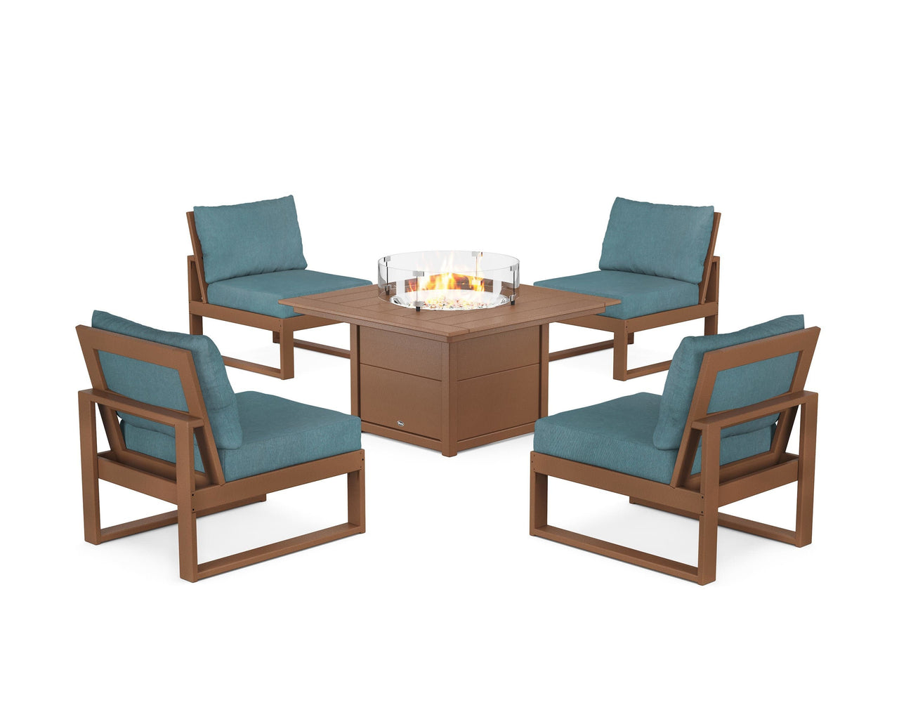 Trex Eastport Modular 5-Piece Deep Seating Set with Square Fire Pit Table