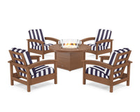 Thumbnail for Trex Rockport 5-Piece Deep Seating Set with Round Fire Pit Table