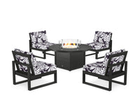 Thumbnail for Trex Eastport Modular 5-Piece Deep Seating Set with Round Fire Pit Table