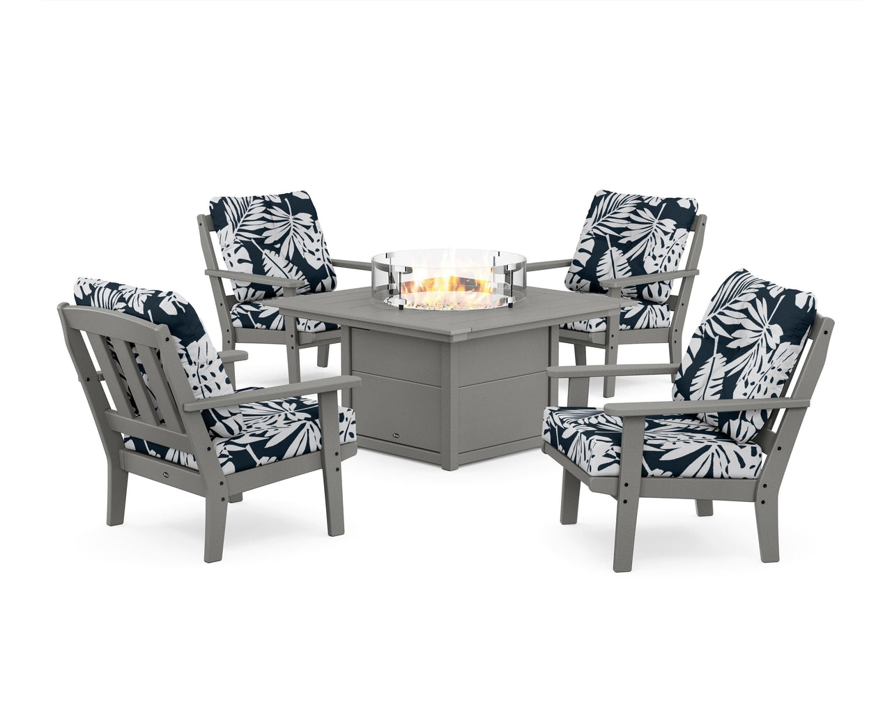 Trex Cape Cod 5-Piece Deep Seating Set with Fire Pit Table