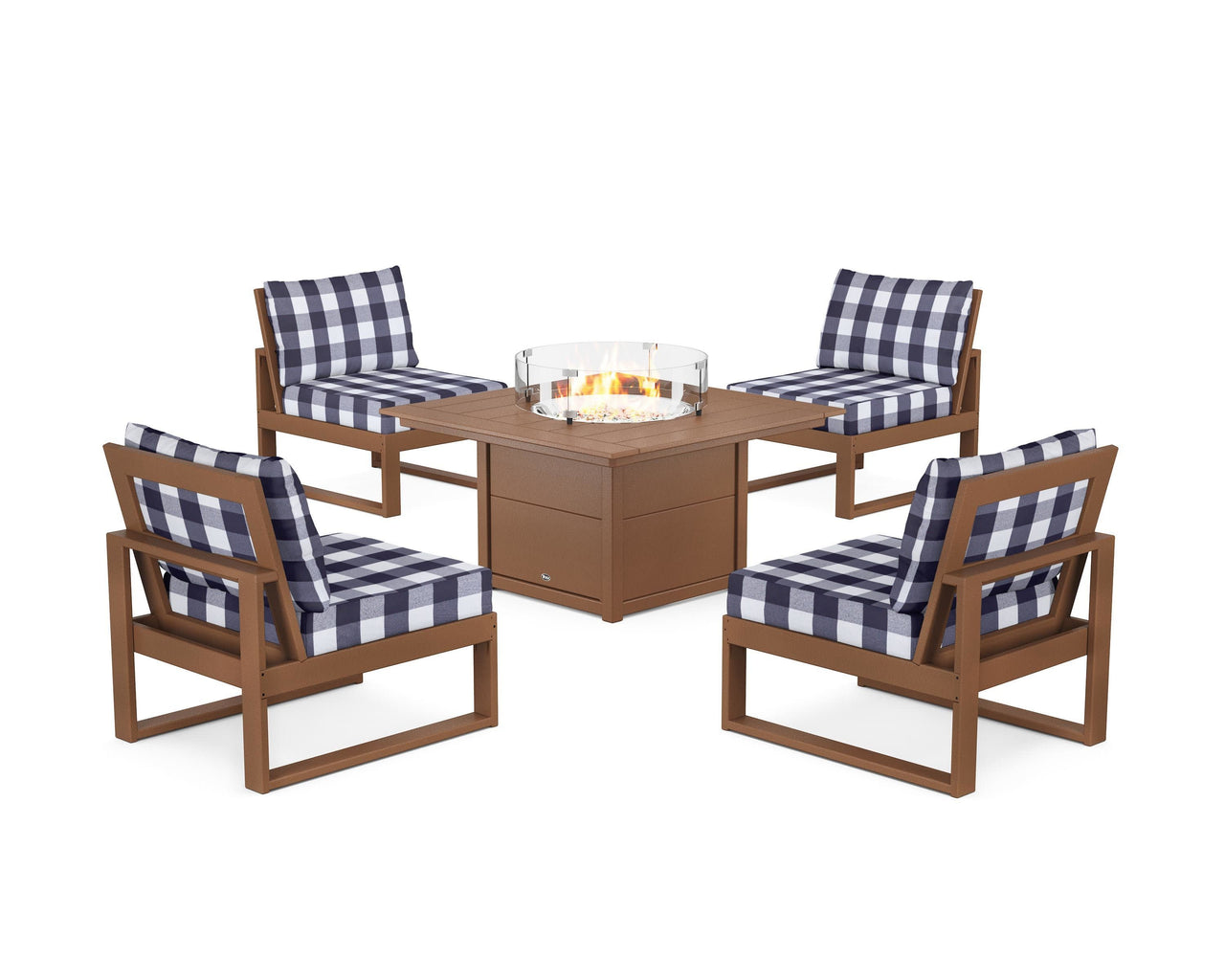 Trex Eastport Modular 5-Piece Deep Seating Set with Square Fire Pit Table
