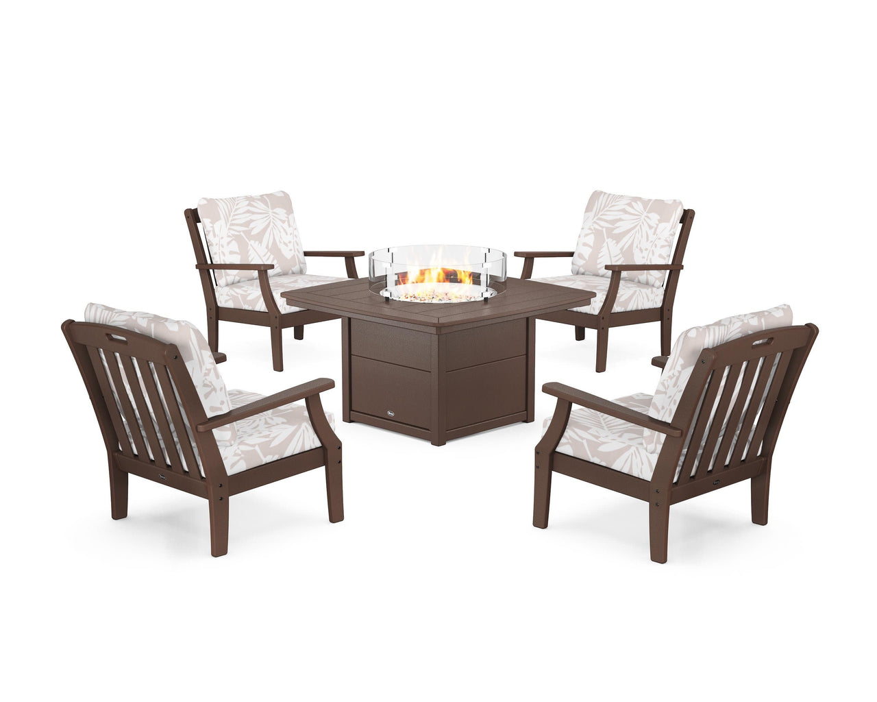 Trex Yacht Club 5-Piece Deep Seating Set with Fire Pit Table