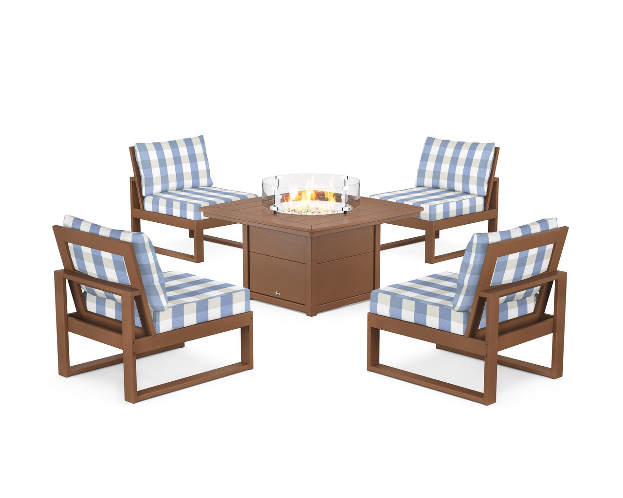 Trex Eastport Modular 5-Piece Deep Seating Set with Yacht Club Fire Pit Table