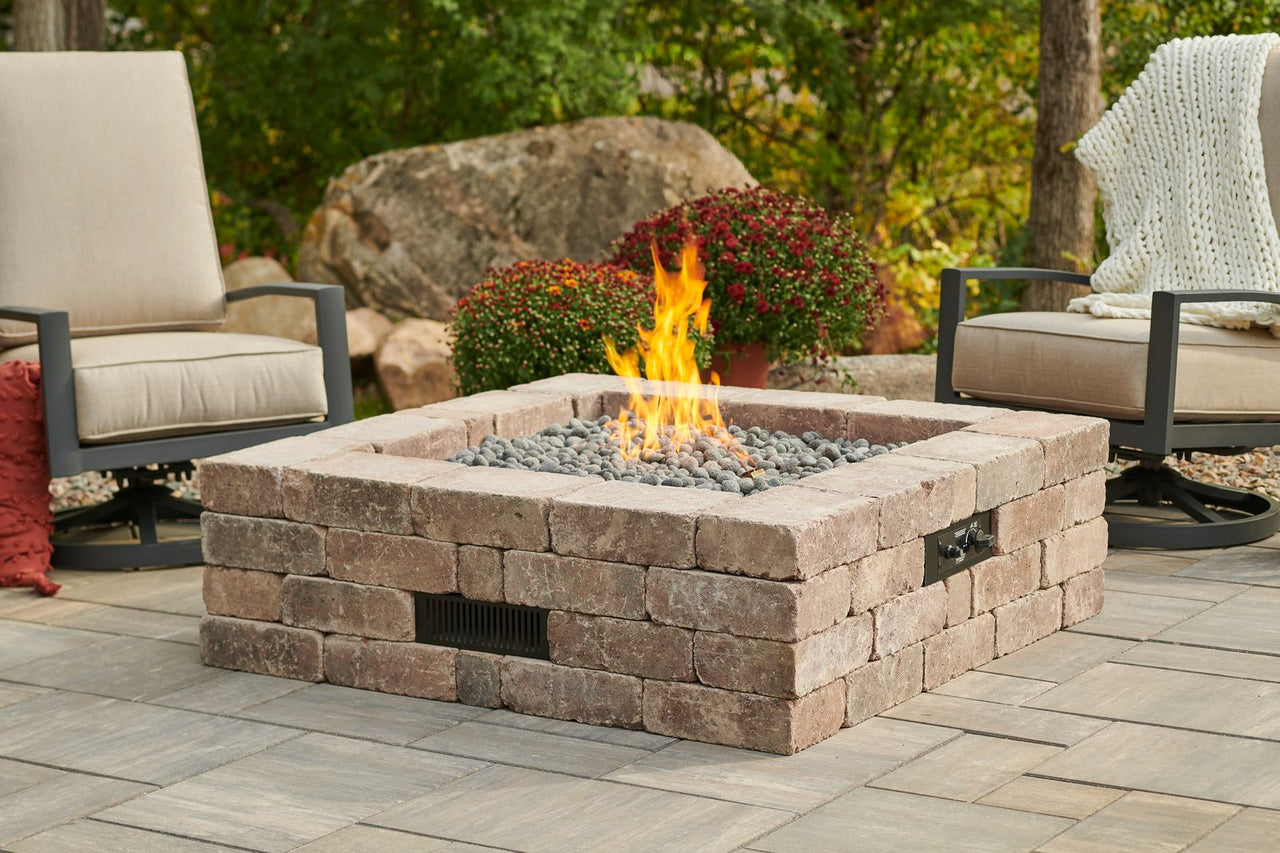 Bronson Block Square Gas Fire Pit Kit w/Direct Spark Ignition (NG)BRON5151-DSING