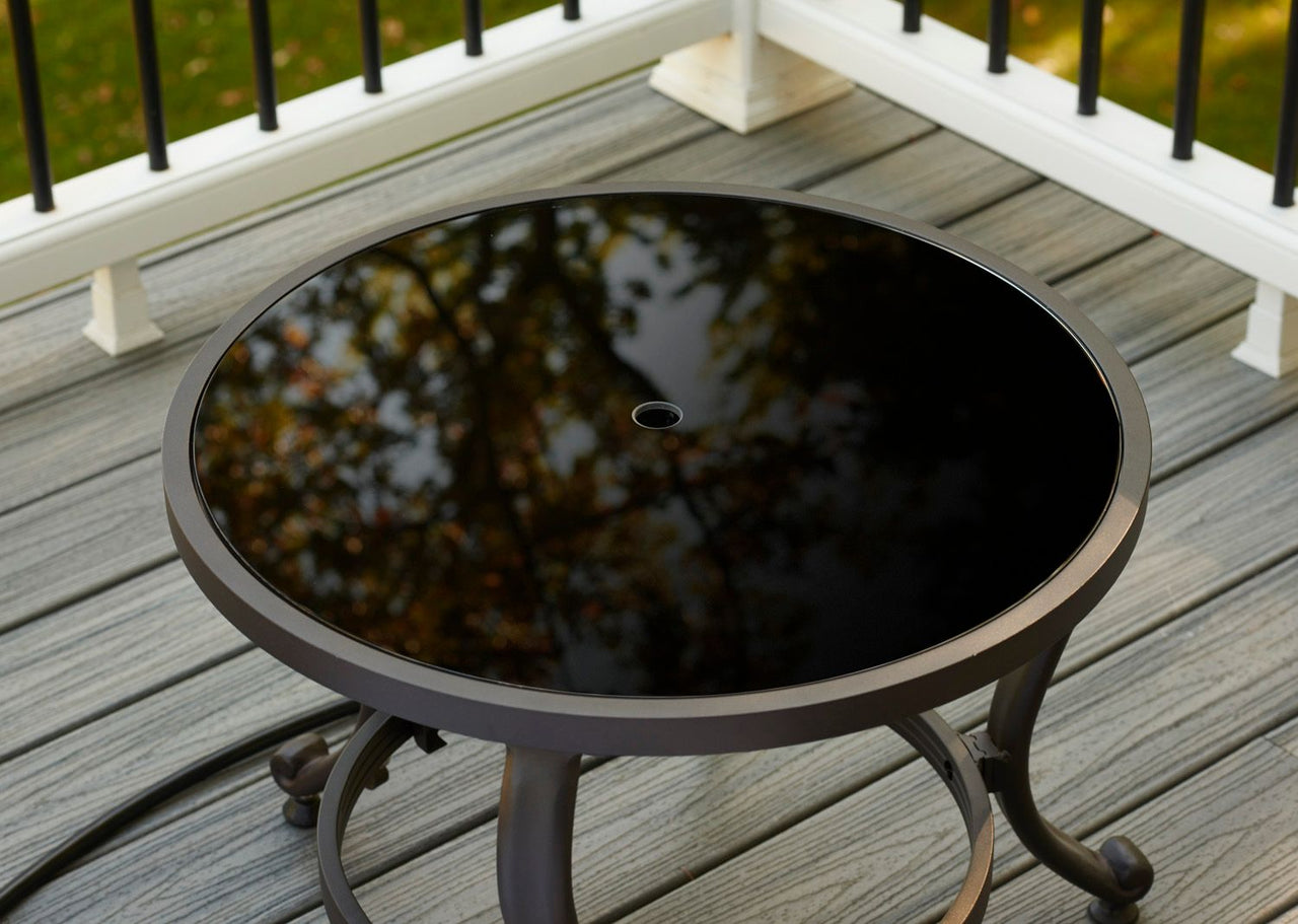 20" Round Black Glass Burner CoverCFT-GLASS