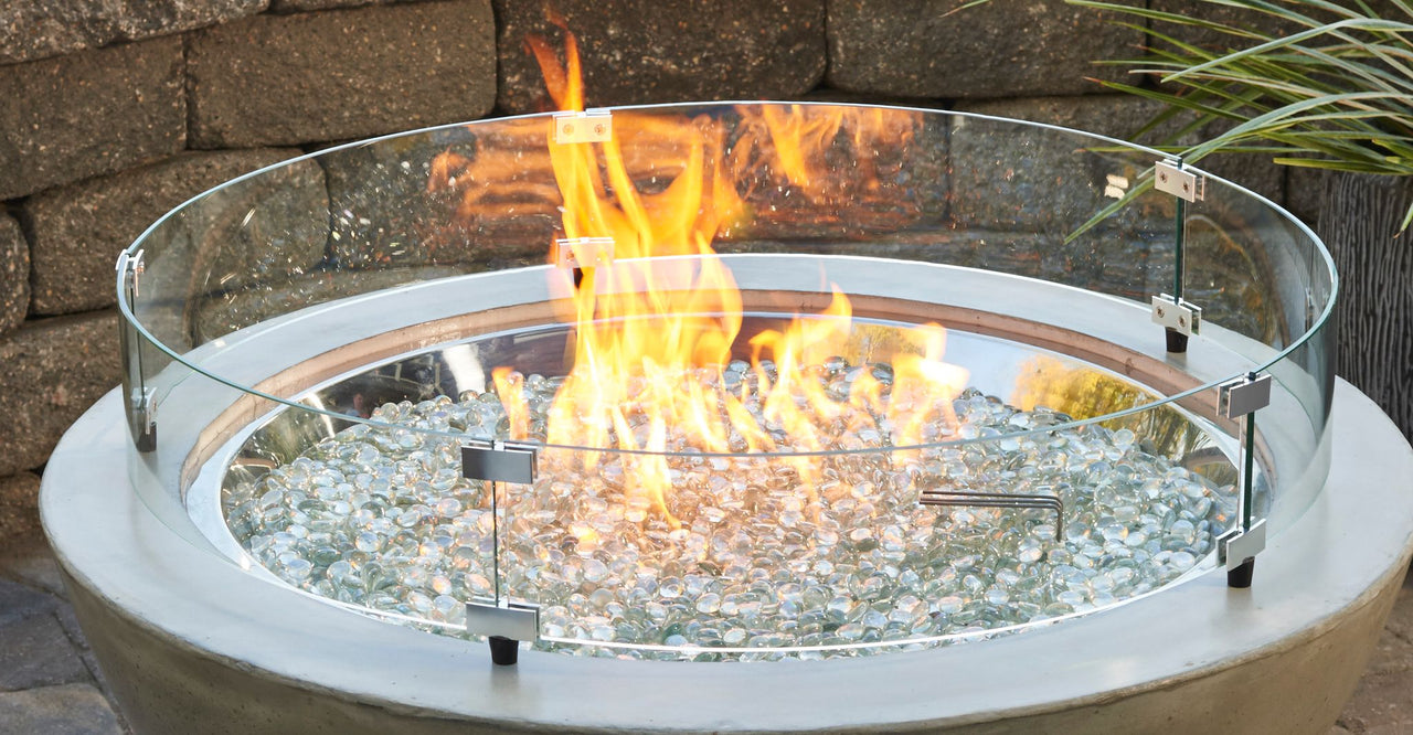 Round Glass Wind Guard for 30" Burner: 34.875" x 7"GG-30R