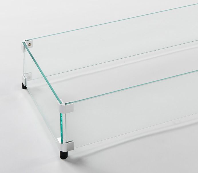 Linear Glass Wind Guard for 12" x 108" Burner: 110" x 15.5" x 6"GG-12108
