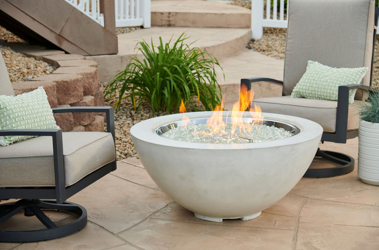 White Cove 42" Round Gas Fire Pit Bowl w/Direct Spark Ignition (LP)CV30WTDSILP