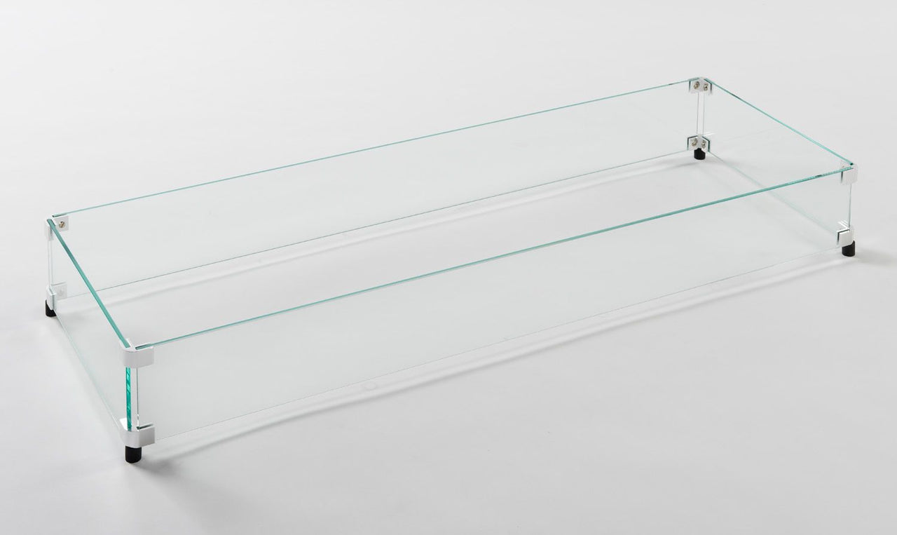 Linear Glass Wind Guard for 12" x 42" Burner: 15.5" x 44.6" x 6"GG-1242