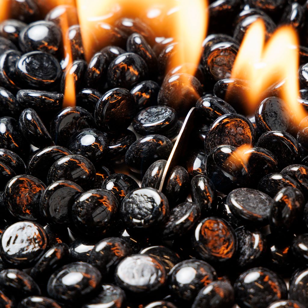 Black Onyx Tempered Fire Glass GemsCFG-O