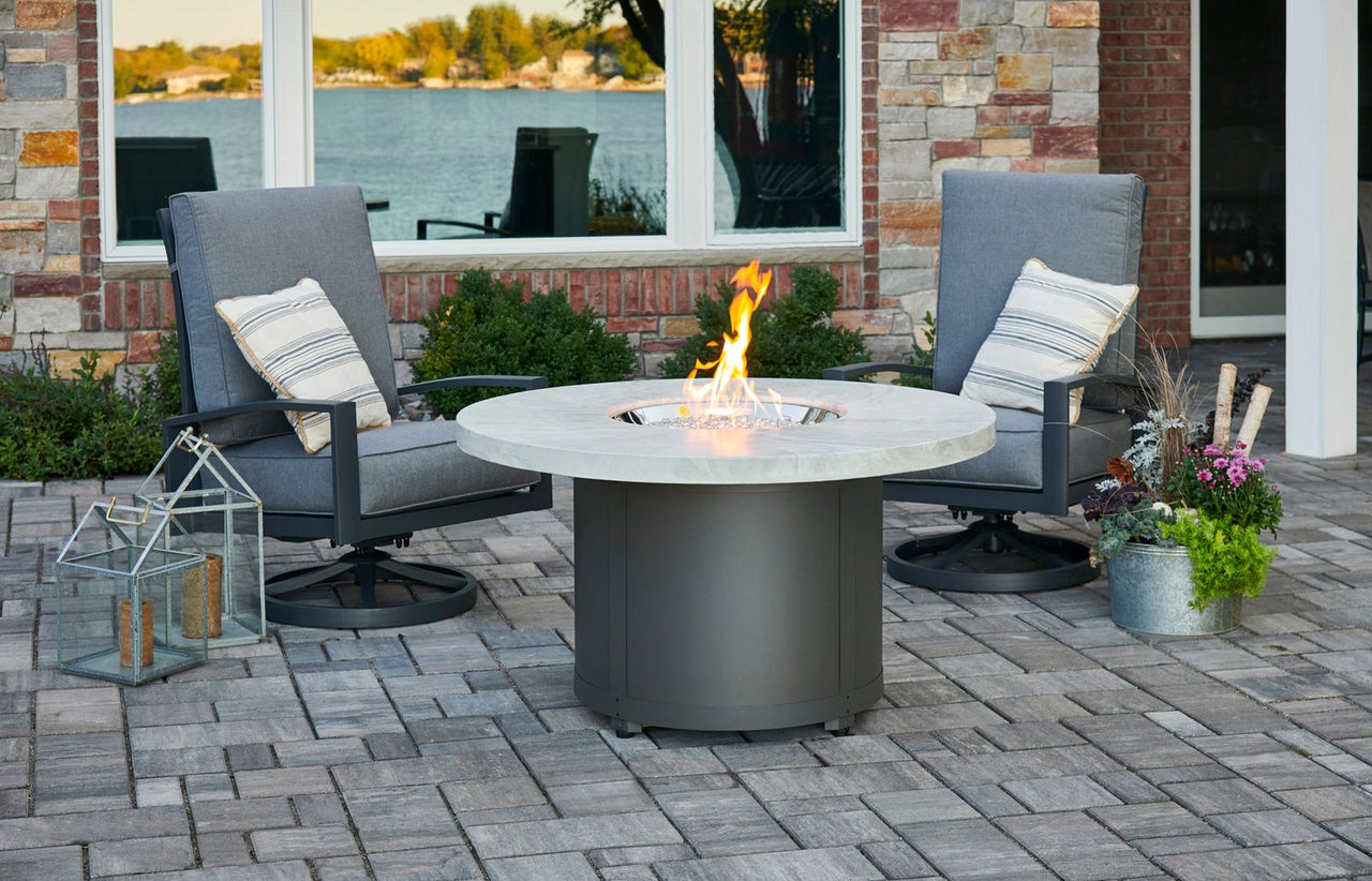 White Onyx Beacon Round Gas Fire Pit Table w/Direct Spark Ignition (NG)BC20WODSING