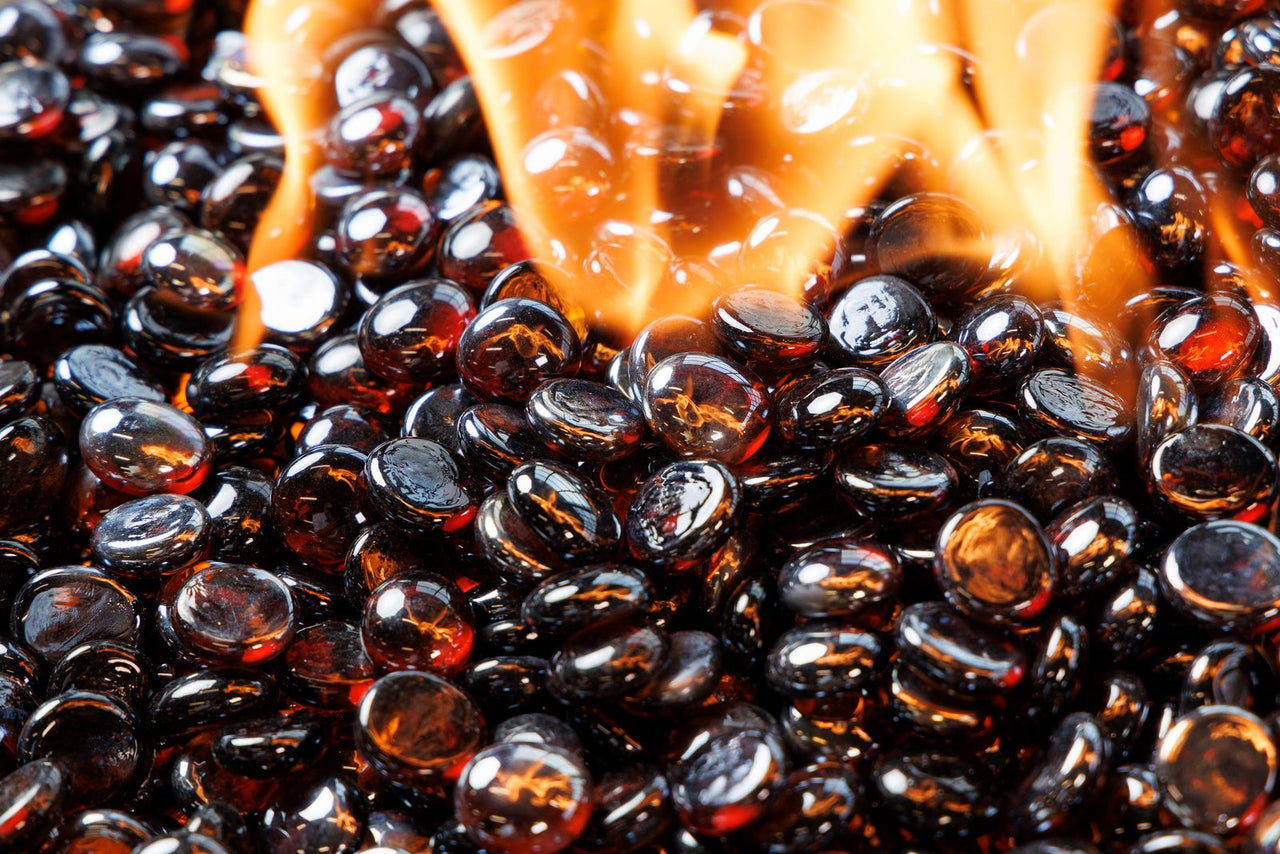 Amber Tempered Fire Glass GemsCFG-A