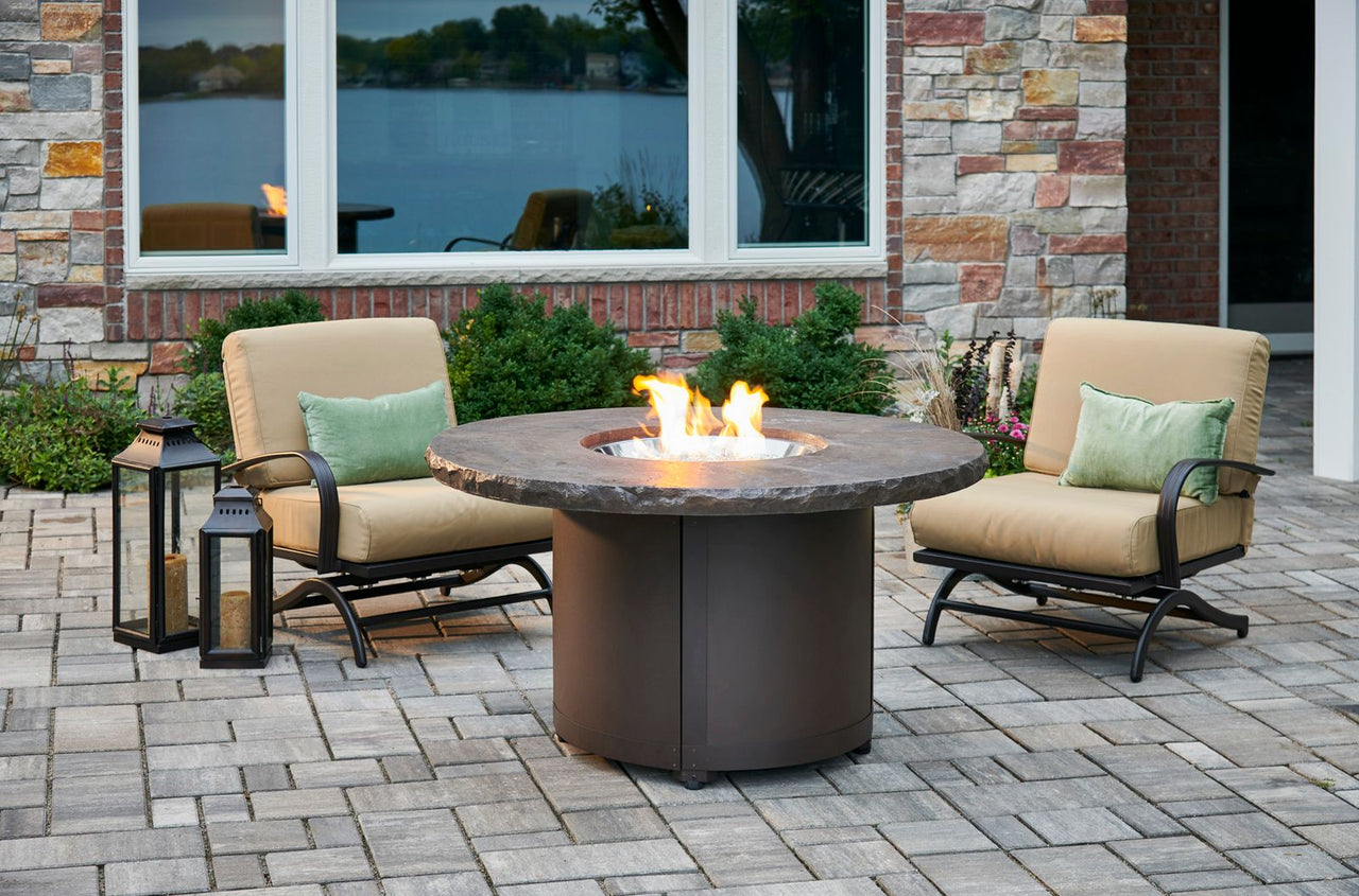 Marbleized Noche Beacon Round Gas Fire Pit Table w/Direct Spark Ignition (LP)BC20MNBDSILP