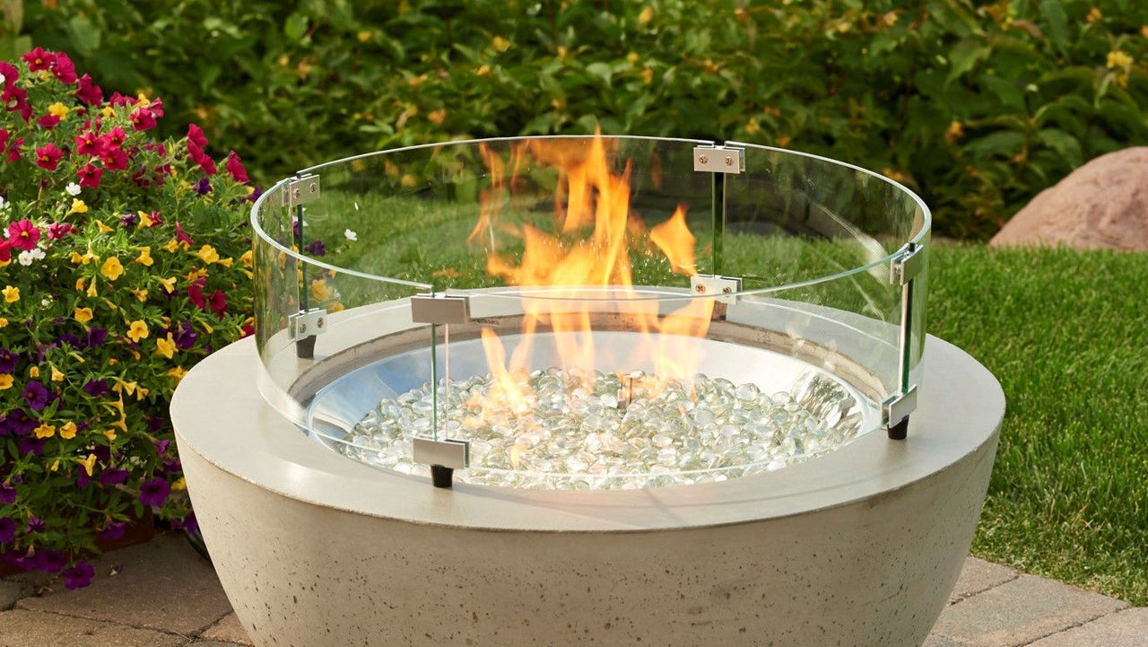Round Glass Wind Guard for 20" Burner: 24.125" x 7"GG-20R