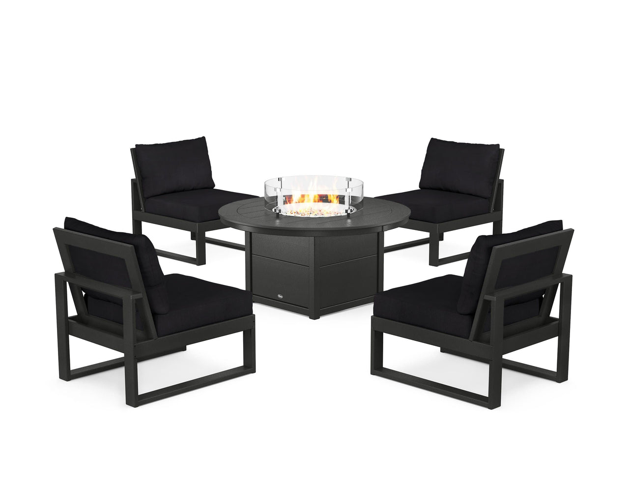Trex Eastport Modular 5-Piece Deep Seating Set with Round Fire Pit Table