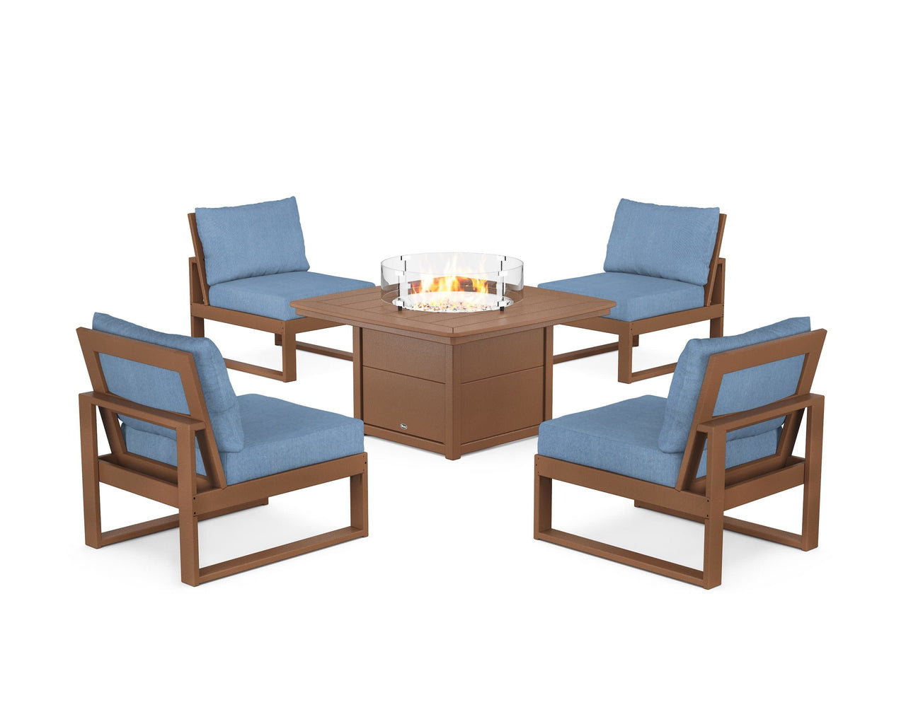Trex Eastport Modular 5-Piece Deep Seating Set with Yacht Club Fire Pit Table