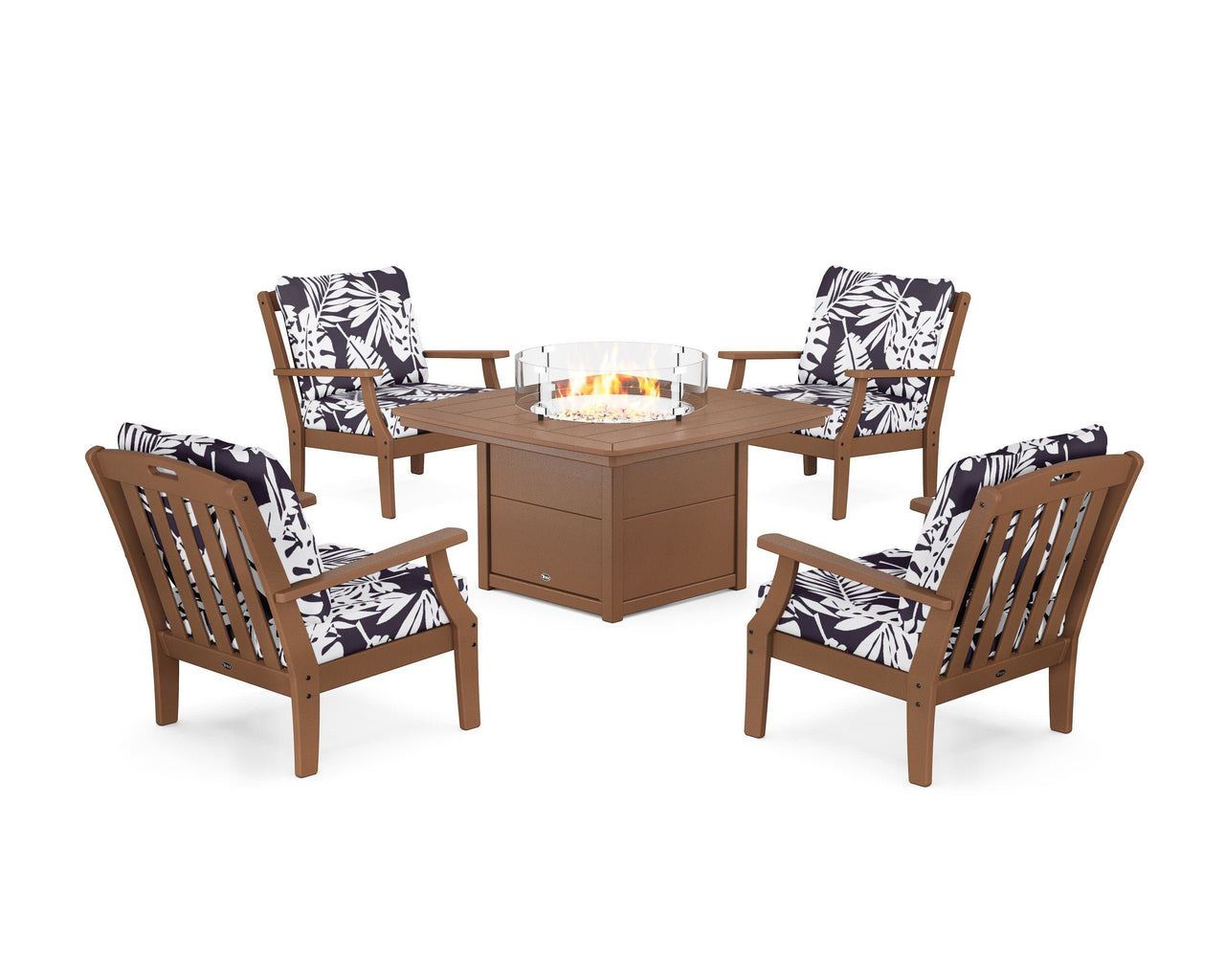 Trex Yacht Club 5-Piece Deep Seating Set with Fire Pit Table