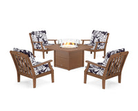 Thumbnail for Trex Yacht Club 5-Piece Deep Seating Set with Fire Pit Table