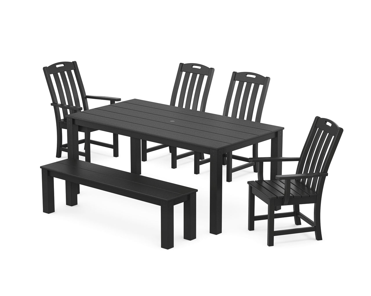 Trex Yacht Club 6-Piece Parsons Dining Set with Bench