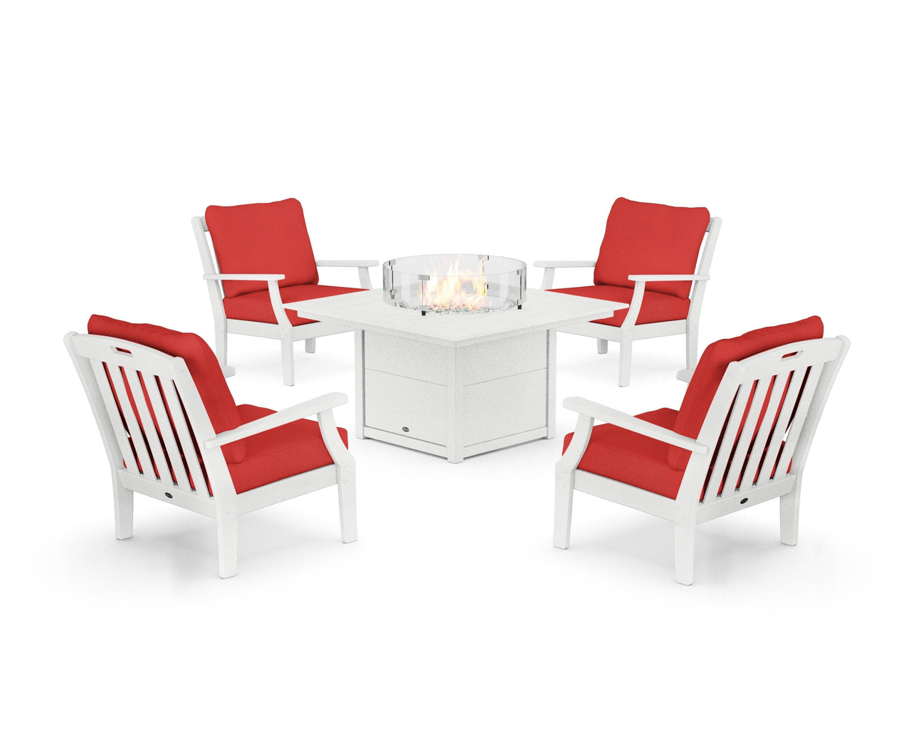 Trex Yacht Club 5-Piece Deep Seating Set with Square Fire Pit Table
