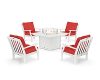 Thumbnail for Trex Yacht Club 5-Piece Deep Seating Set with Square Fire Pit Table