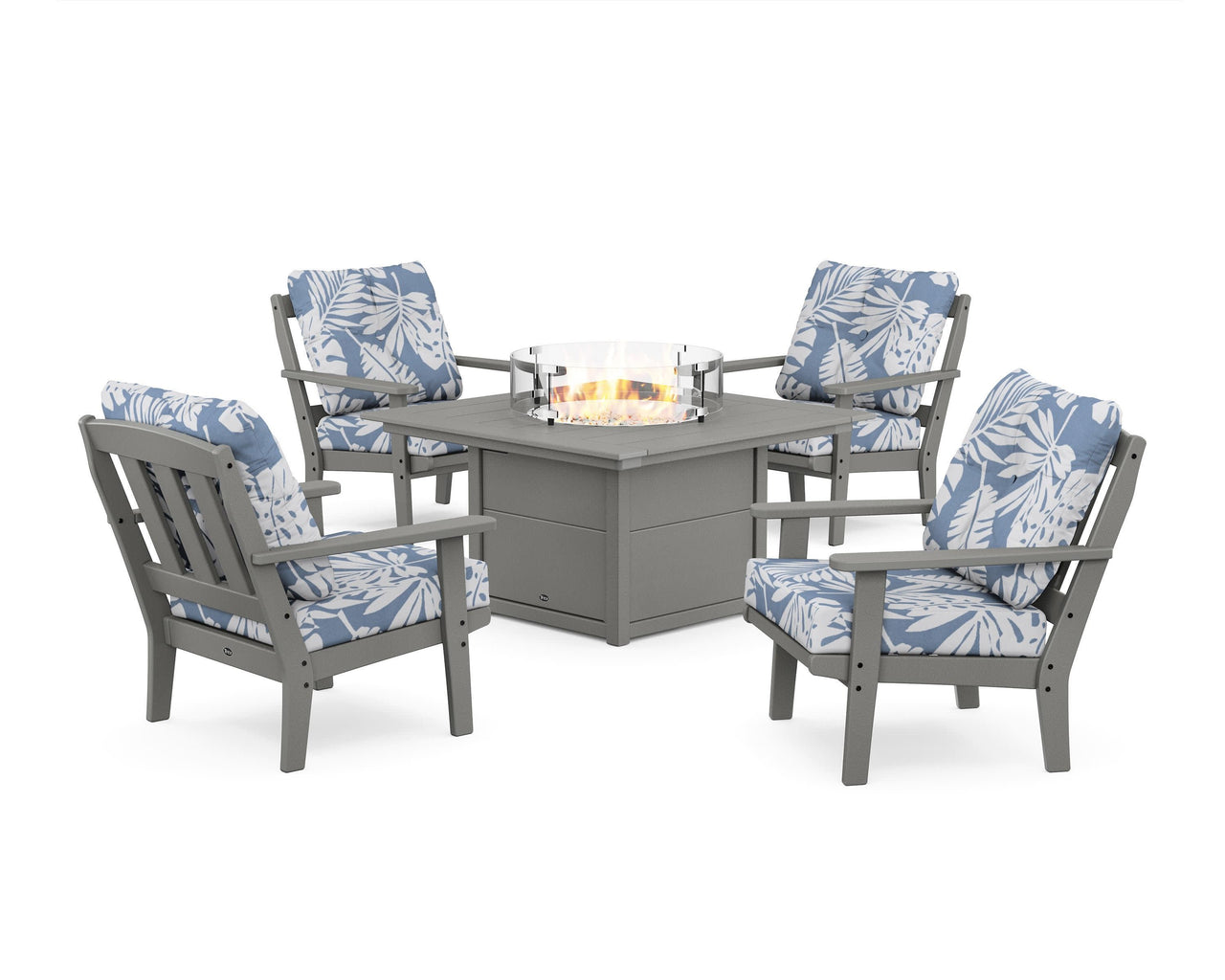Trex Cape Cod 5-Piece Deep Seating Set with Fire Pit Table