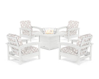Thumbnail for Trex Rockport 5-Piece Deep Seating Set with Yacht Club Fire Pit Table