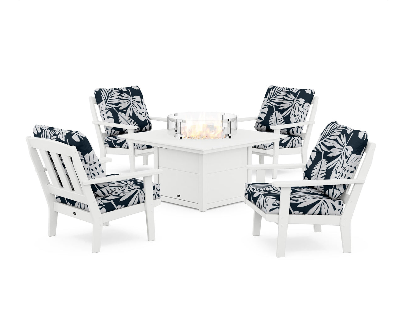 Trex Cape Cod 5-Piece Deep Seating Set with Fire Pit Table