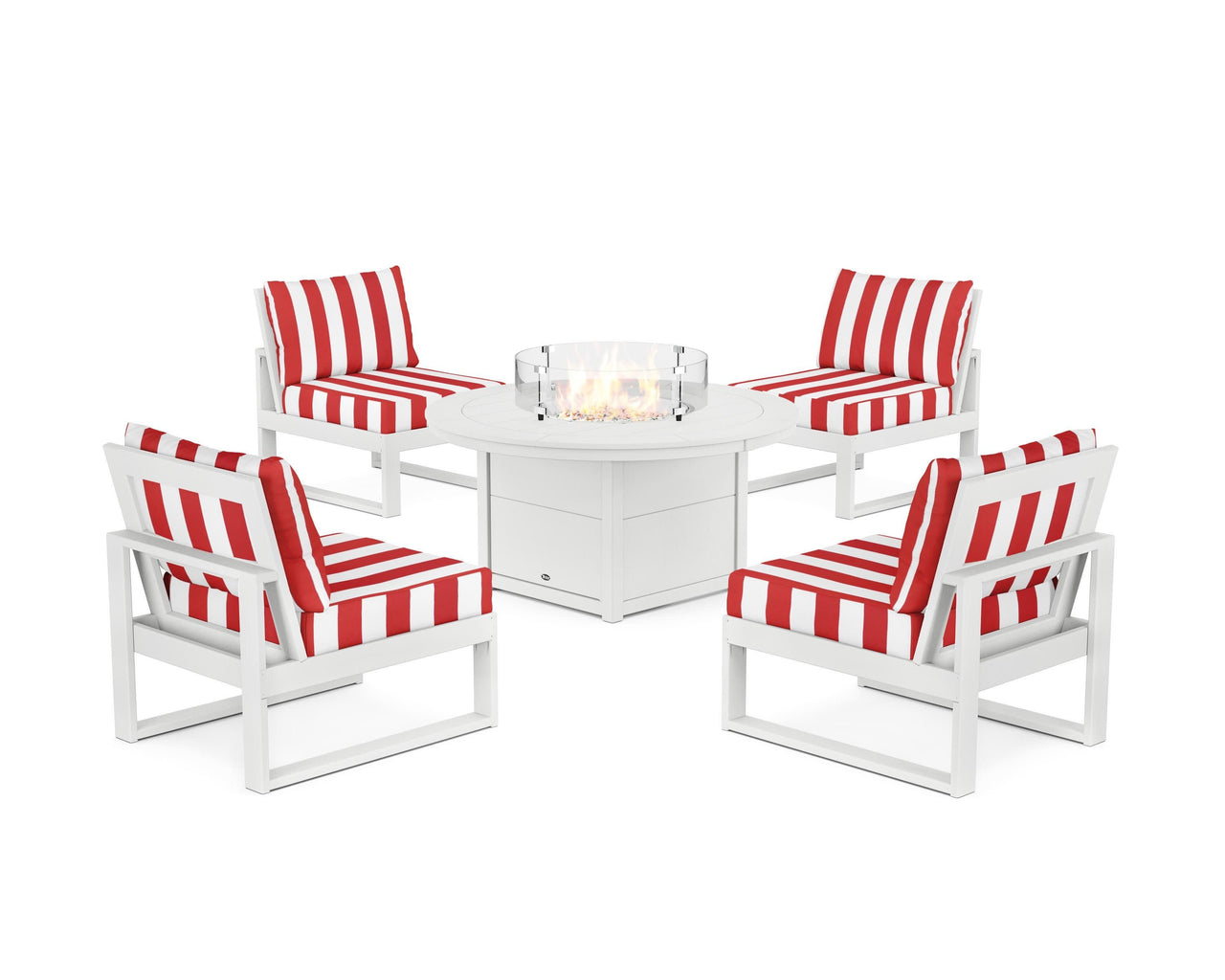 Trex Eastport Modular 5-Piece Deep Seating Set with Round Fire Pit Table