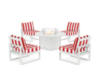 Thumbnail for Trex Eastport Modular 5-Piece Deep Seating Set with Round Fire Pit Table