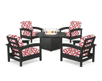 Thumbnail for Trex Rockport 5-Piece Deep Seating Set with Round Fire Pit Table