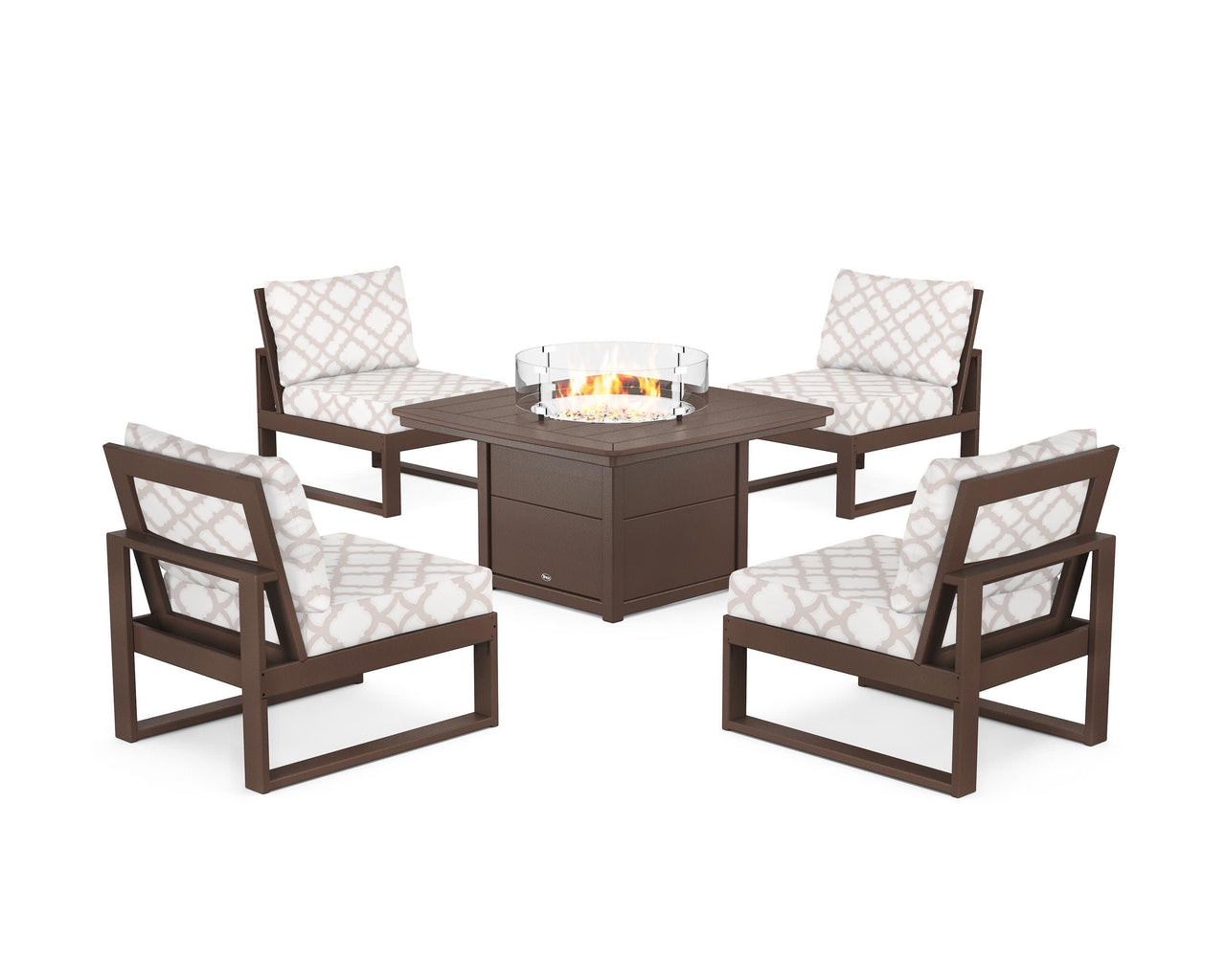 Trex Eastport Modular 5-Piece Deep Seating Set with Yacht Club Fire Pit Table