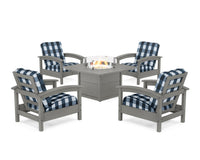 Thumbnail for Trex Rockport 5-Piece Deep Seating Set with Square Fire Pit Table