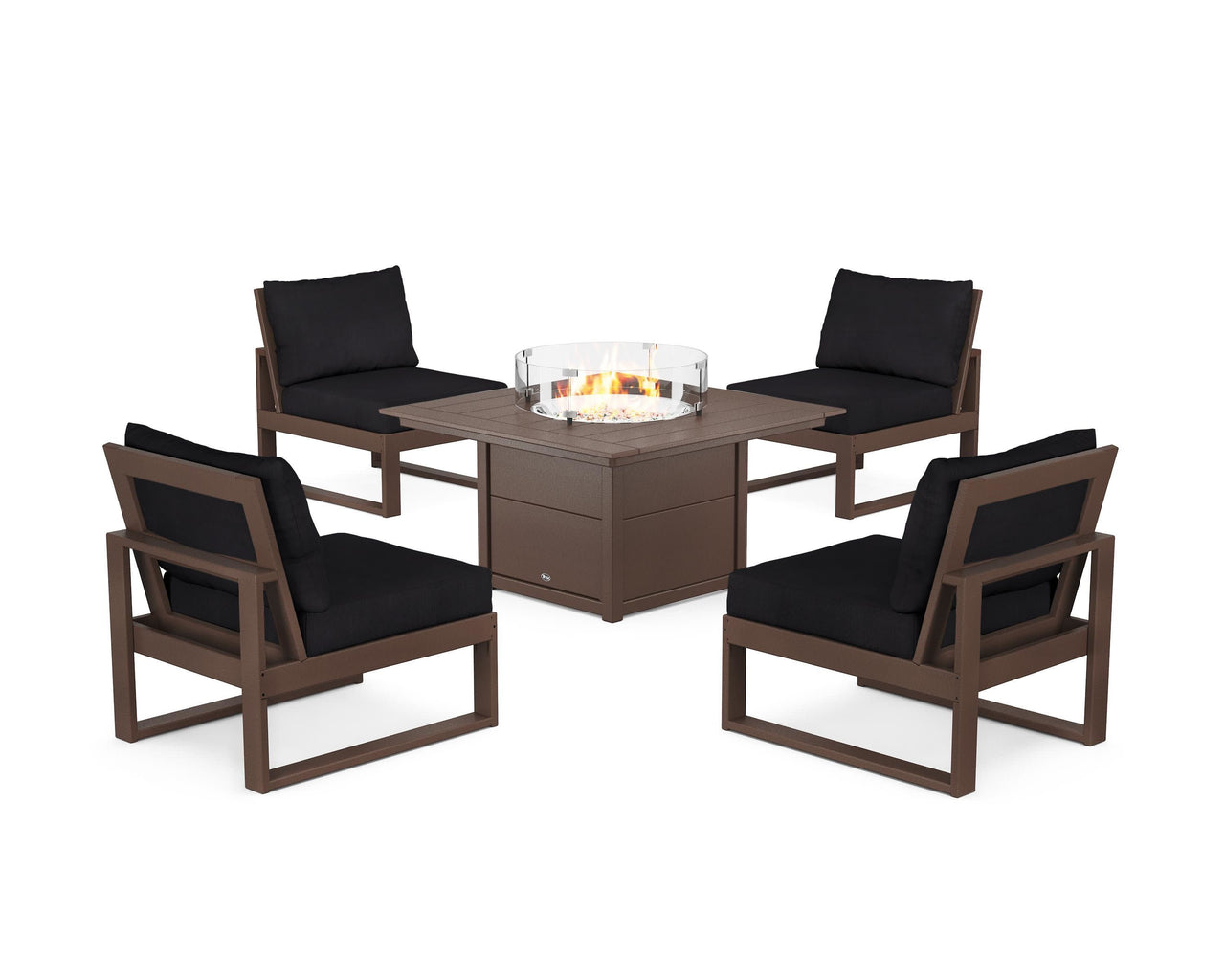 Trex Eastport Modular 5-Piece Deep Seating Set with Square Fire Pit Table
