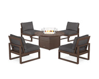 Thumbnail for Trex Eastport Modular 5-Piece Deep Seating Set with Round Fire Pit Table