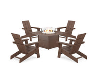Thumbnail for Trex Eastport Modern Adirondack 5-Piece Set with Square Fire Pit Table