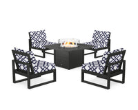 Thumbnail for Trex Eastport Modular 5-Piece Deep Seating Set with Square Fire Pit Table