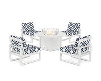 Thumbnail for Trex Eastport Modular 5-Piece Deep Seating Set with Round Fire Pit Table