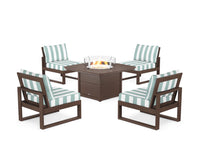 Thumbnail for Trex Eastport Modular 5-Piece Deep Seating Set with Yacht Club Fire Pit Table
