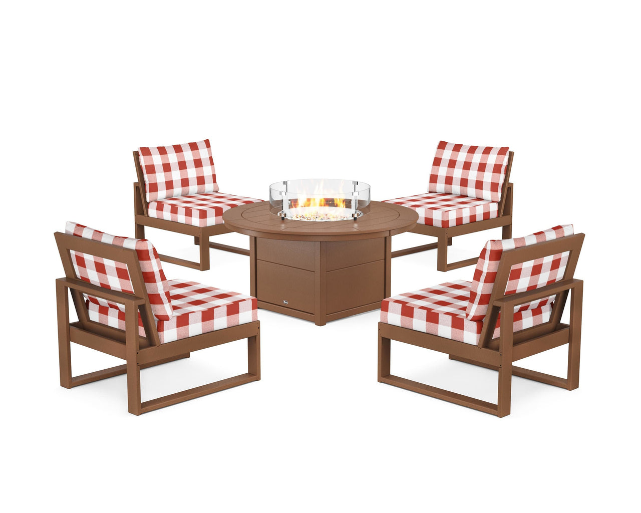 Trex Eastport Modular 5-Piece Deep Seating Set with Round Fire Pit Table