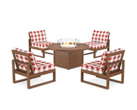 Thumbnail for Trex Eastport Modular 5-Piece Deep Seating Set with Round Fire Pit Table