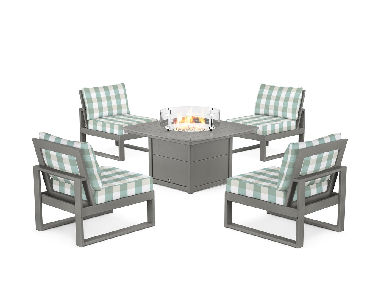 Trex Eastport Modular 5-Piece Deep Seating Set with Yacht Club Fire Pit Table