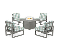 Thumbnail for Trex Eastport Modular 5-Piece Deep Seating Set with Yacht Club Fire Pit Table
