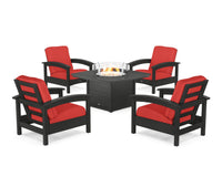 Thumbnail for Trex Rockport 5-Piece Deep Seating Set with Yacht Club Fire Pit Table