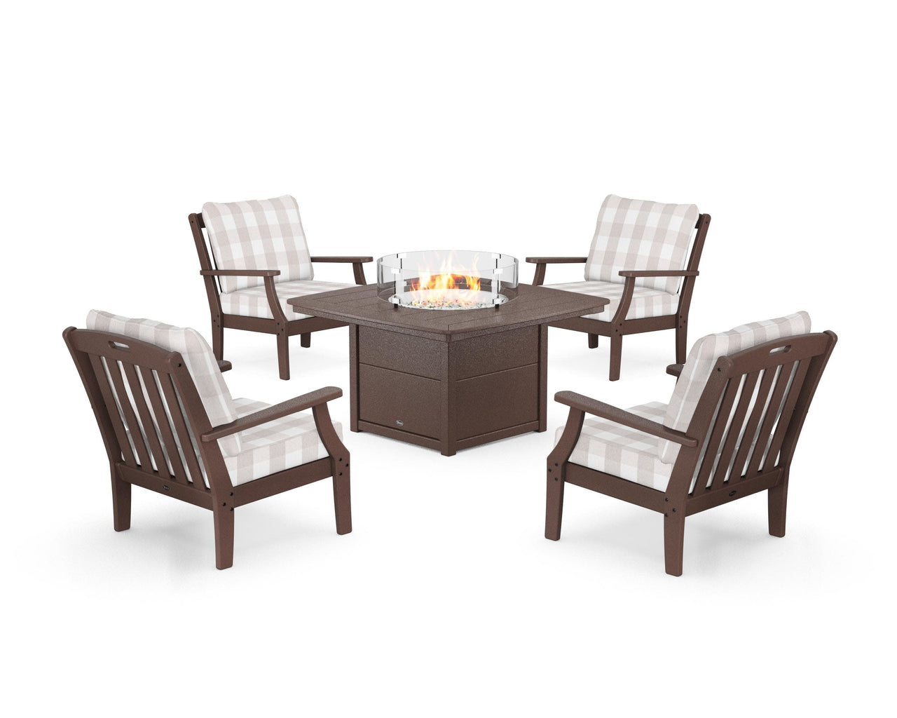 Trex Yacht Club 5-Piece Deep Seating Set with Fire Pit Table