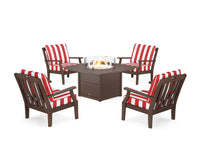 Thumbnail for Trex Yacht Club 5-Piece Deep Seating Set with Square Fire Pit Table